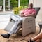 Flash Furniture Nemo Patio Wicker Rattan Recliner Lounge Chairs w/Flip up Side Tables, Gray, 2PK 2-LTS-0422-GY-GY-GG - alternate 2